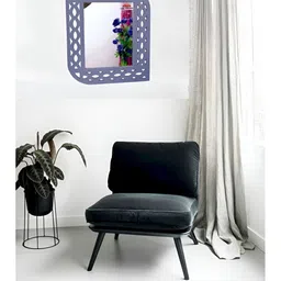 VAS collection home Purple Wall Self Design MDF Mirror Frame-57