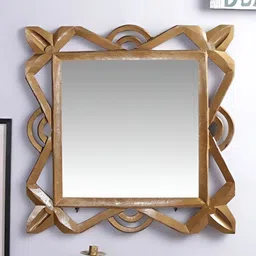 VAS collection home Brown Wall Textured Wooden Mirror Frame-image-90
