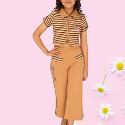 CUTECUMBER Girls Striped Top with Trousers-image-13