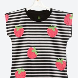 YK Girls Girls Black & White Striped Extended Sleeves Top-image-71