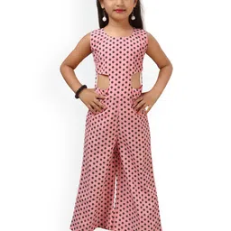Aj DEZInES Girls Pink Printed Basic Jumpsuit-image-25