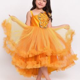 Jelly Jones Yellow Net A-Line Midi Dress-10