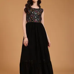 Kinjo Women Embroidered Gown Maxi Ethnic Dresses-36