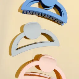 Krelin Set of 3 Half Moon Style Matte Claw Clips-35
