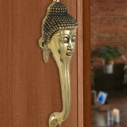 Imli Street Gold-Toned Budha Textured Brass Door Handle-image-30