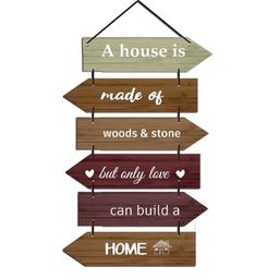 Home Delight Brown & Beige Printed Wooden Wall Hanging-image-27