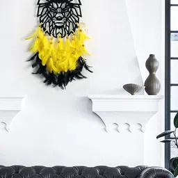 DULI Black & Yellow Lion Feather Dream Catcher-image-6