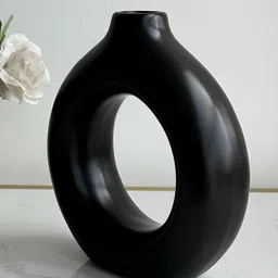 Art Street Black Ceramic Round Vases-19