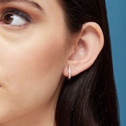 Zavya 925 Pure Silver Rose Gold & White Rose Gold-Plated Circular Hoop Earrings-image-51