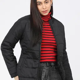 Tokyo Talkies Women Black Puffer Jacket-55