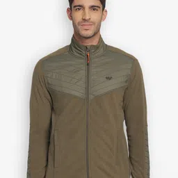 Wildcraft Men Olive Green Fleece Water Resistant Outdoor Biker Jacket-image-50