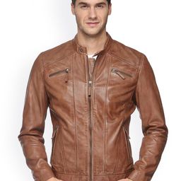 Teakwood Leathers Band Collar Leather Jacket-picture-31