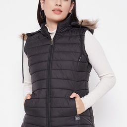 VERO AMORE Lightweight Puffer Jacket with Faux Fur Trim-picture-8