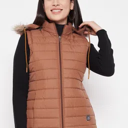 VERO AMORE Hooded Lightweight Quilted Jacket With Faux Fur Trim-image-89