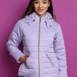V-Mart Hooded Faux Fur Trim Lightweight Cotton Puffer Jacket-picture-34
