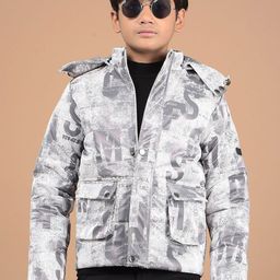 Crimsoune Club Boys Hooded Typography Printed Casual Puffer Lightweight Jacket-image-33