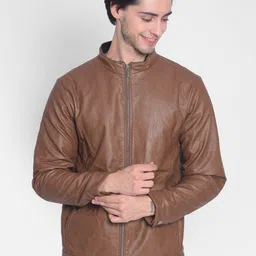Crimsoune Club Stand Collar Lightweight Leather Jacket-32