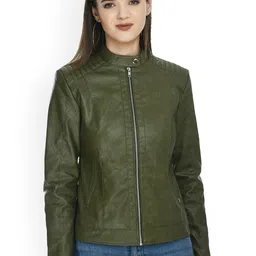 TBOJ Mandarin Collar Leather Lightweight Biker Jacket-15