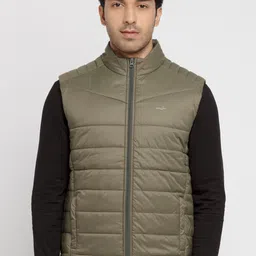 Status Quo Men Olive Green Quilted Jacket-image-72