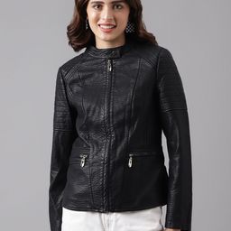 Latin Quarters Stand Collar Biker Jacket-image-15