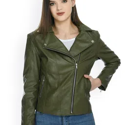 TBOJ Women Leather Lightweight Longline Biker Jacket-picture-14