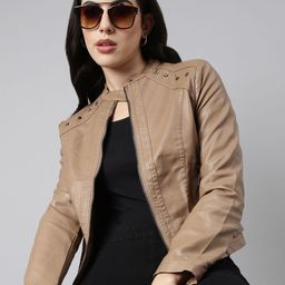 SHOWOFF Windcheater Mandarin Collar Biker Jacket-image-52