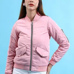 Freehand by The Indian Garage Co Mock Collar Lightweight Bomber Jacket-image-44