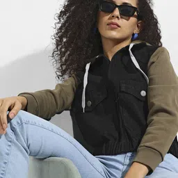 Campus Sutra Women Multicoloured Windcheater Outdoor Bomber Jacket-image-37