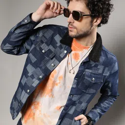 Campus Sutra Geometric Printed Windcheater Tailored Jacket-picture-31