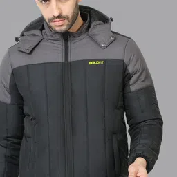 BOLDFIT Colourblocked Windcheater Outdoor Quilted Hooded Padded Jacket-image-59