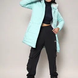 Campus Sutra Mock Collar Windcheater Longline Tailored Jacket-1
