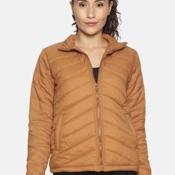 Campus Sutra Women Brown Windcheater Outdoor Puffer Jacket-image-62