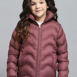 Monte Carlo Girls Mock Collar Solid Casual Lightweight Puffer Jacket-image-43