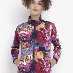 CHKOKKO Women Multicoloured Dry-Fit Sporty Jacket-image-14