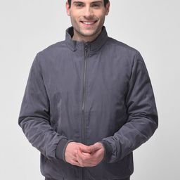 Woodland Men Grey Bomber Jacket-image-38