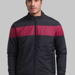 Parx Men Black Pink Colourblocked Bomber Jacket-image-96