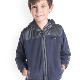 Cherry Crumble Boys Grey Colourblocked Hooded Insulator Bomber Jacket-image-20