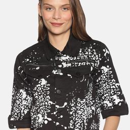 KULTPRIT Abstract Printed Lightweight Crop Tailored Jacket-21