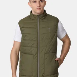 t-base Men Olive Green Windcheater Padded Jacket-image-34
