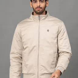 Red Tape Mock Collar Cotton Bomber Jacket-25