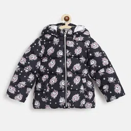 Chicco Girls Black Floral Insulator Puffer Jacket-image-48