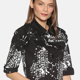 KULTPRIT Abstract Printed Lightweight Crop Tailored Jacket image 2