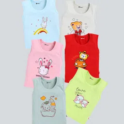 MooNKids Kids Pack Of 6 Printed Cotton Innerwear Vests- MK_Vest_61-picture-23