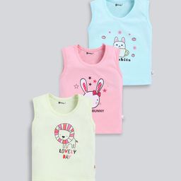 MooNKids Kids Pack Of 3 Printed Cotton Vest MK_Vest_326-image-100
