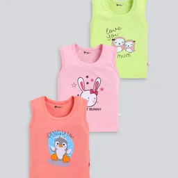 MooNKids Kids Pack Of 3 Printed Cotton Vests MK_Vest_32-38