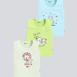 MooNKids Kids Pack Of 3 Printed Cotton Innerwear Vests- MK_Vest_322-image-15