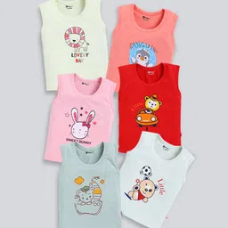 MooNKids Kids Pack Of 6 Cotton Rich Sleeveless Innerwear Vests MK_Vest_67-image-86