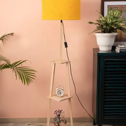 SANDED EDGE Yellow Wooden Floor Lamp-37
