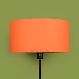 BTR CRAFTS Orange Textured Drum Floor Lamp-image-7