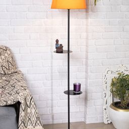 Homesake Orange Duo Shelf Metal Floor Lamp-48